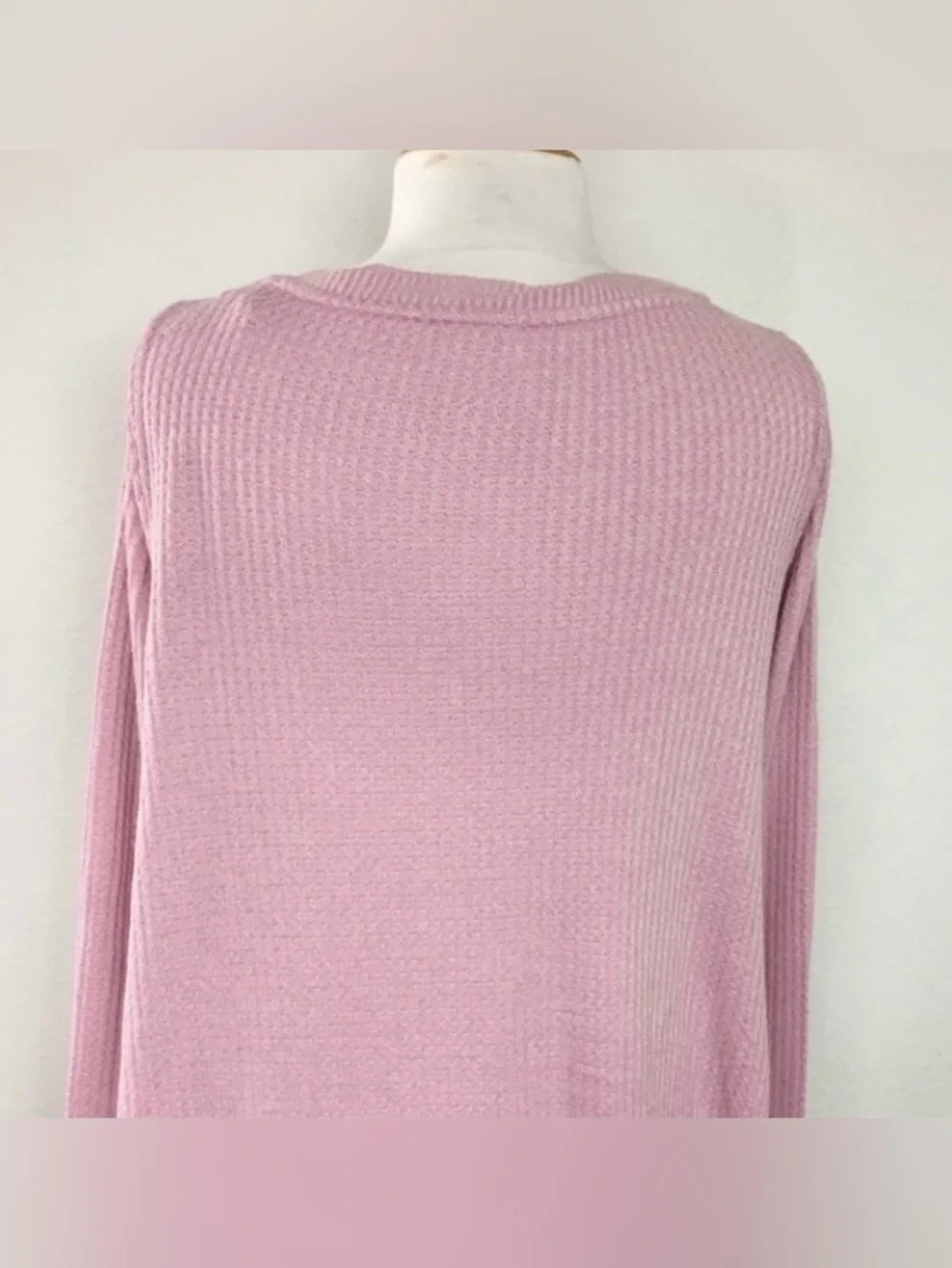 Free People Womens Pink Blush Waffle Knit Tiered Tunic XS Cottagecore Coastal